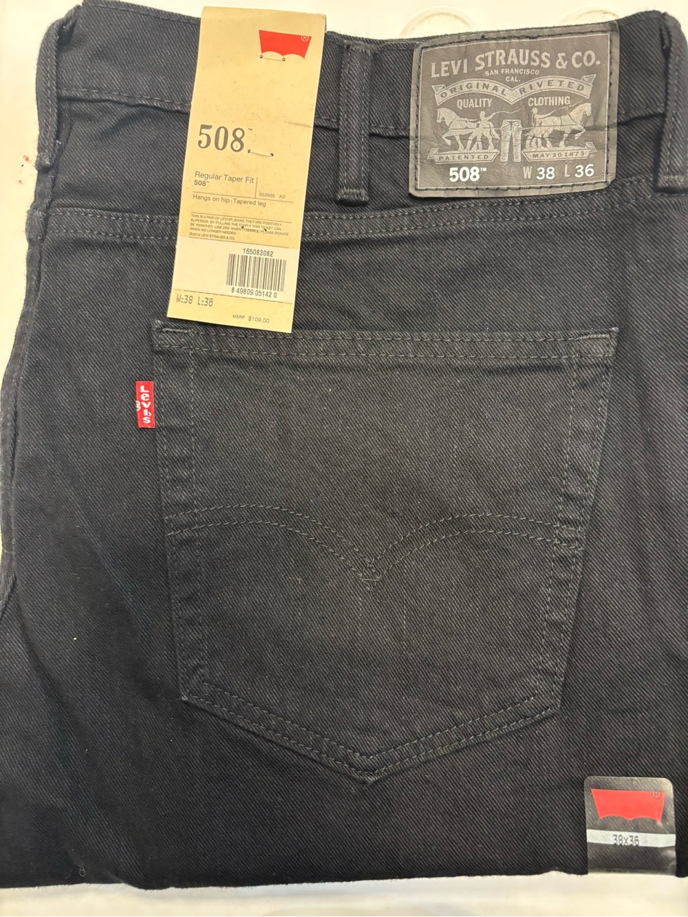 Levi's Black Regular Tapered 508